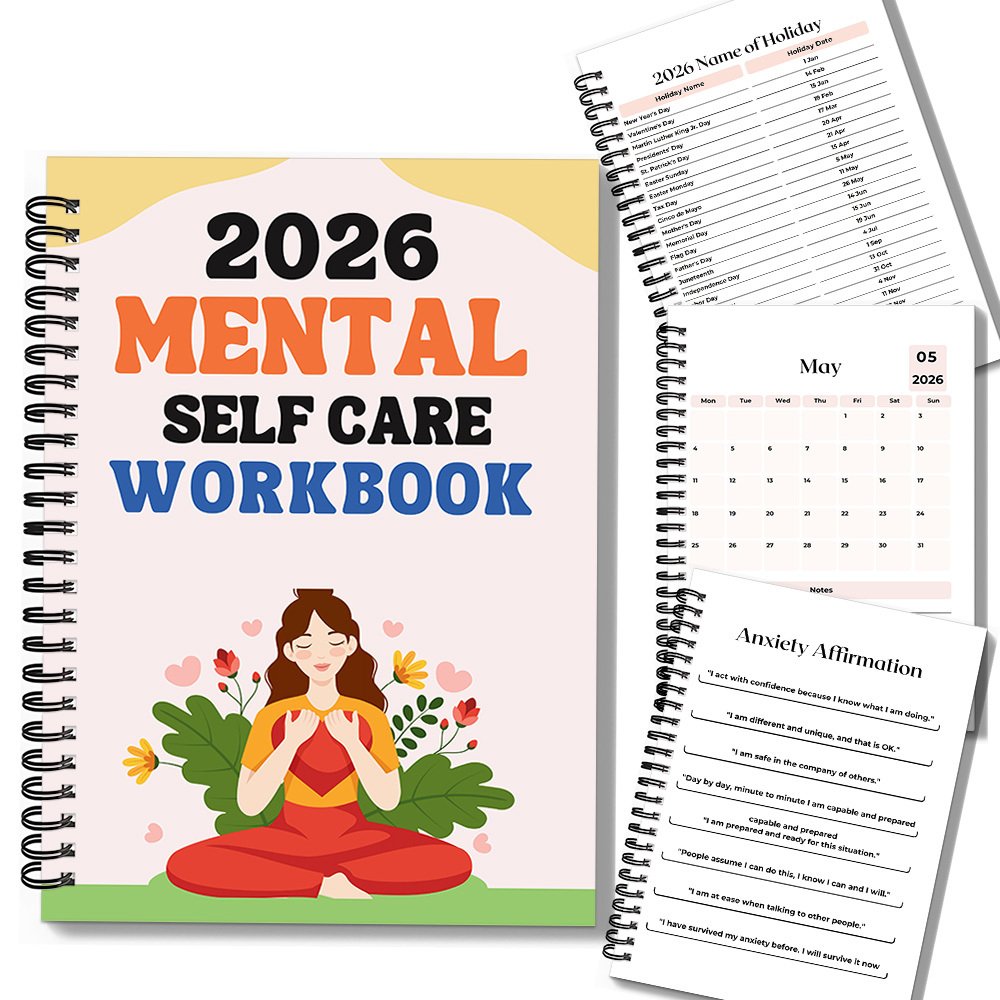 Health Wellness Journal - 1PC 2026 Mindful Mental Self-Care Workbook: