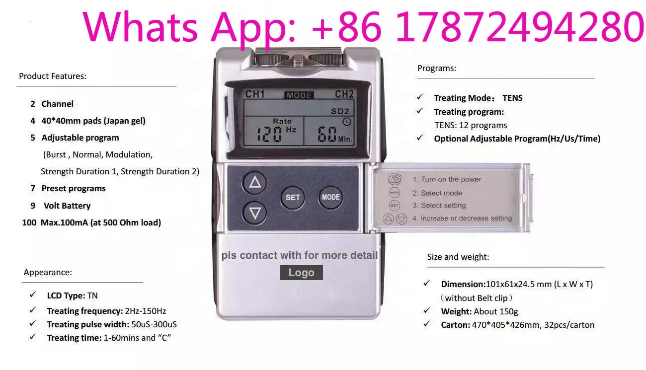 Apparecchio TENS EMS a 4 canal - Tens Pain Relief Unit recensione e prezzo