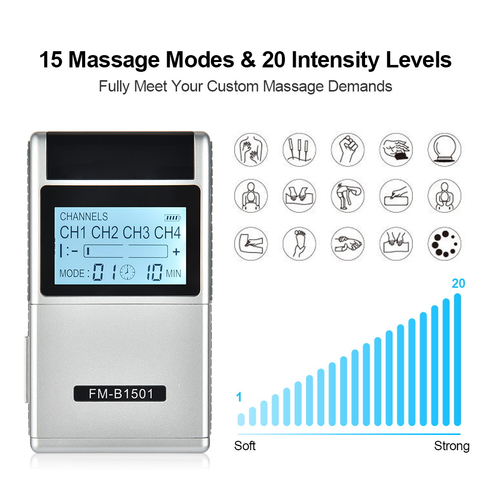 8 elettrodi 15 modalità assist - Tens Pain Relief Unit recensione e prezzo